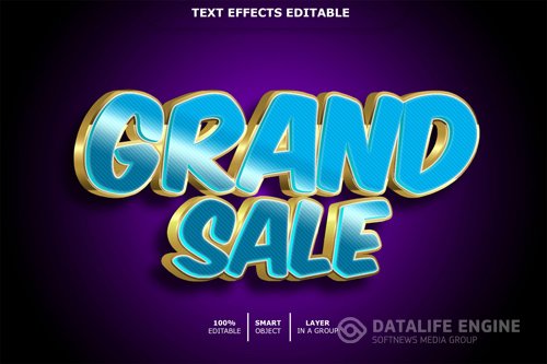 Grand sale text effect editable Premium Psd