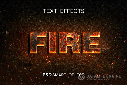 Fire text effect photoshop with flying spark Premium Psd