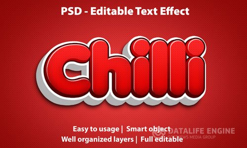 Editable text effect chilli premium Premium Psd