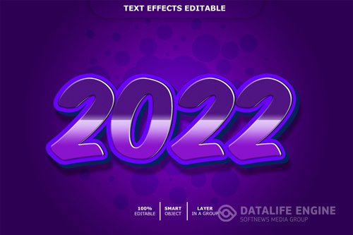 2022 text effect editable Premium Psd