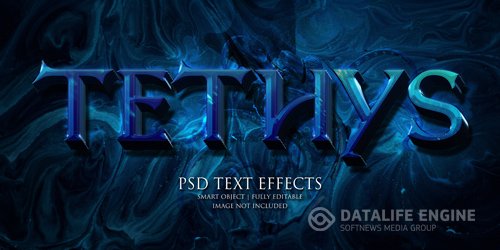 Tethys text effect Premium Psd