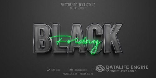 Black friday 3d text style effect Premium Psd2