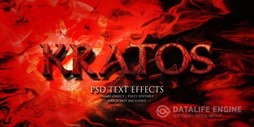 Kratos text effect Premium Psd