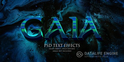 Gaia text effect Premium Psd