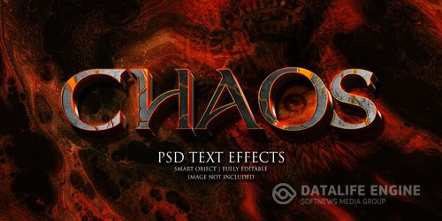 Chaos text effect Premium Psd