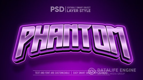 Esport purple phantom text effect