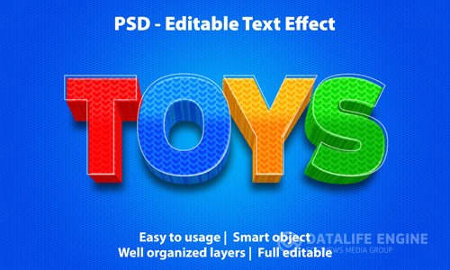 Editable text effect toys premium Premium Psd