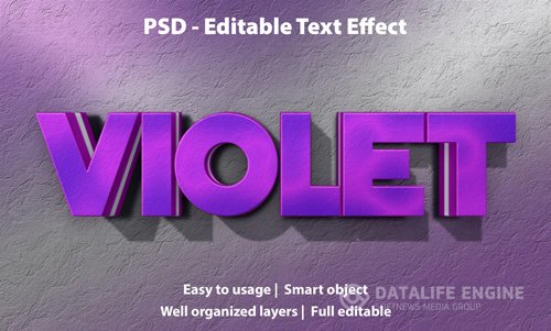 Editable text effect violet premium Premium Psd