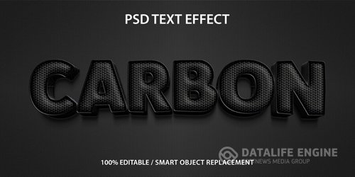 Editable text effect carbon premium Premium Psd