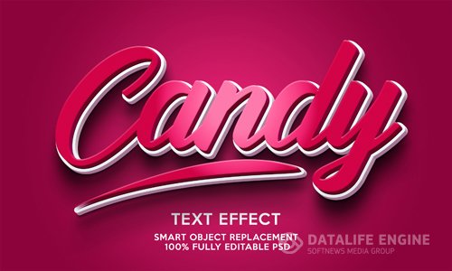 Candy text effect template Premium Psd