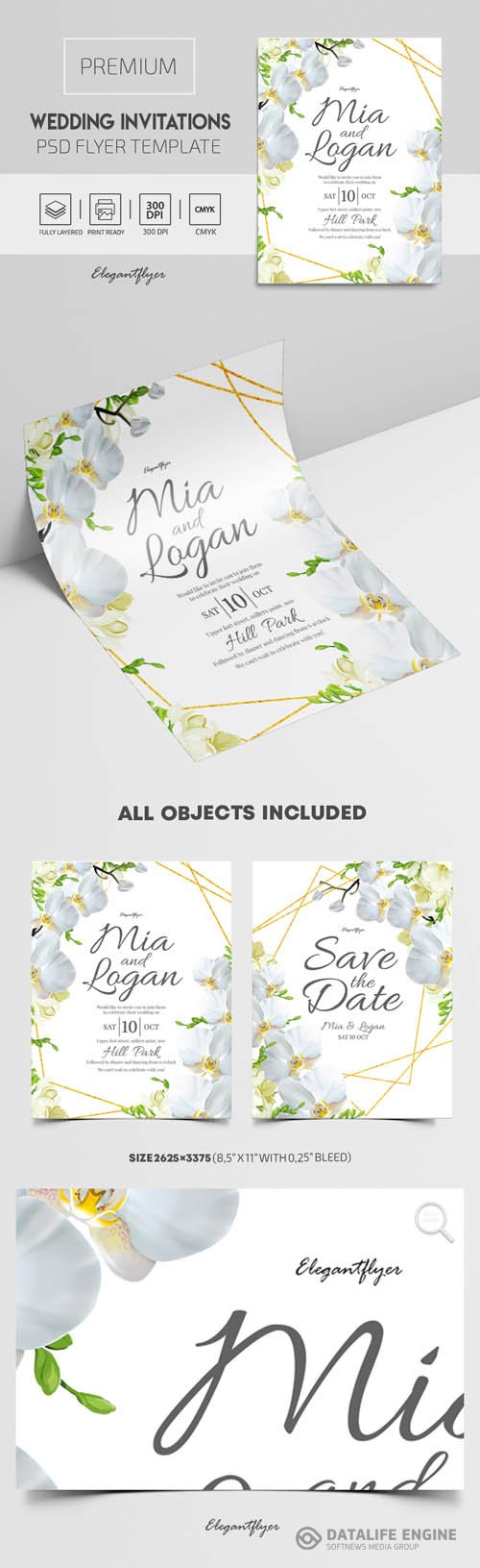 Wedding Invitations Premium PSD Flyer Template