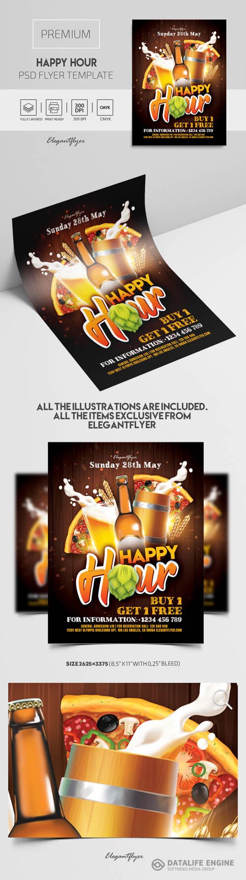 Happy Hour Flyer PSD Template