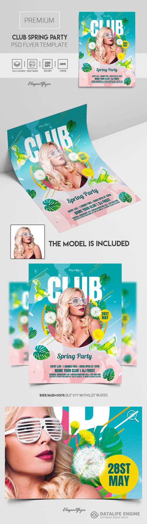 Club Spring Party Flyer PSD Template