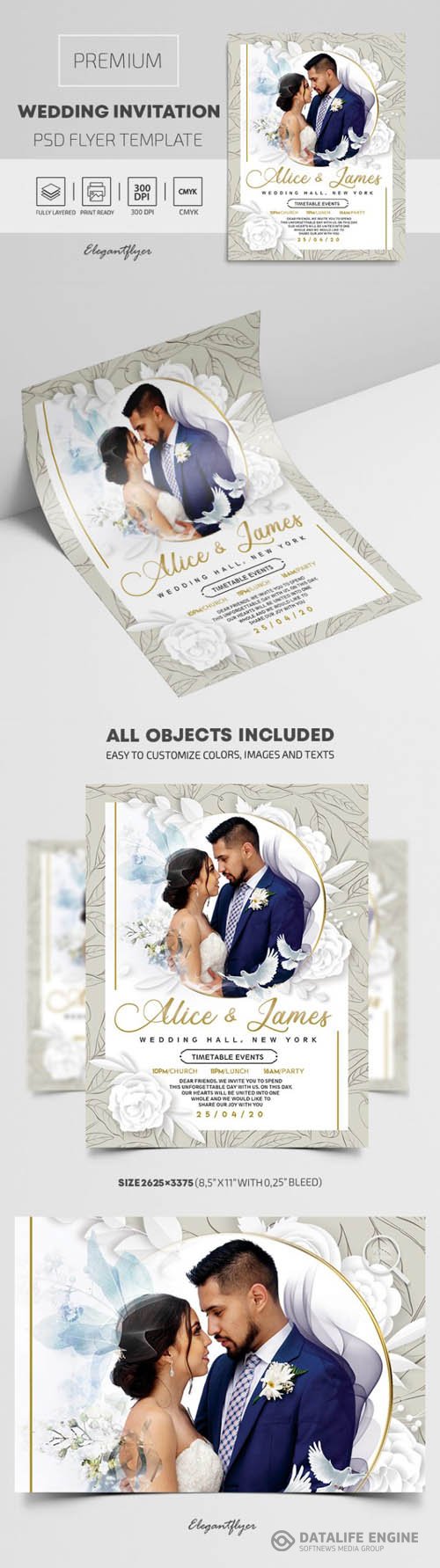 Wedding Invitation Premium PSD Template