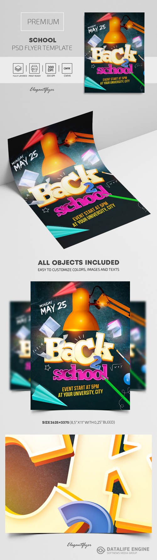 School Flyer PSD Template