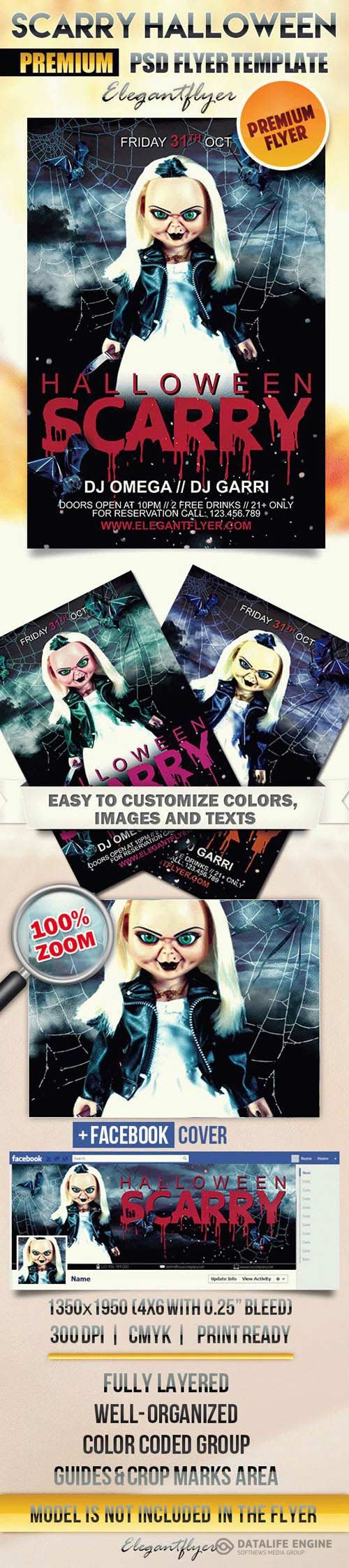 Scarry Halloween  Flyer PSD Template