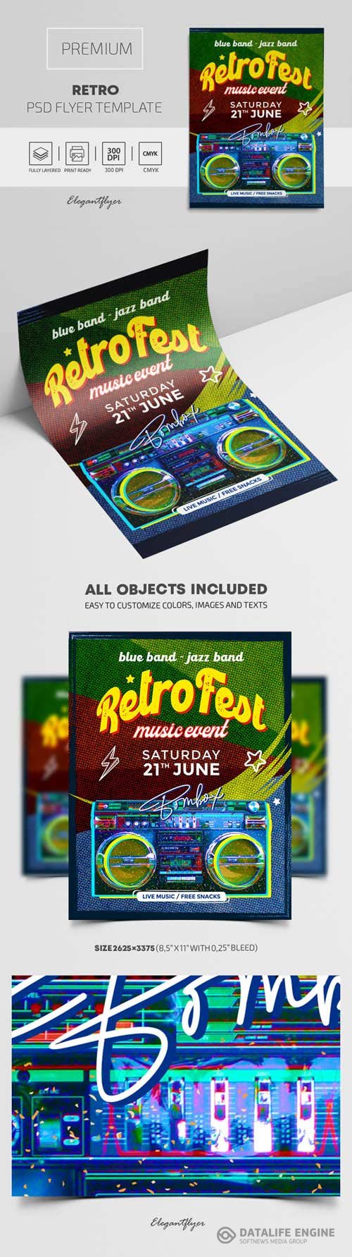 Retro Premium PSD Flyer Template