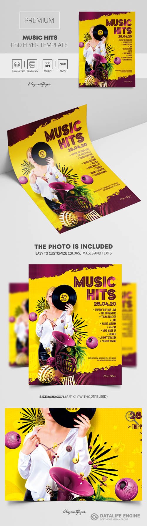 Music Hits Premium PSD Flyer Template