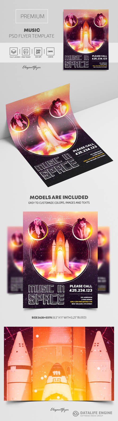Music Premium PSD Flyer Template