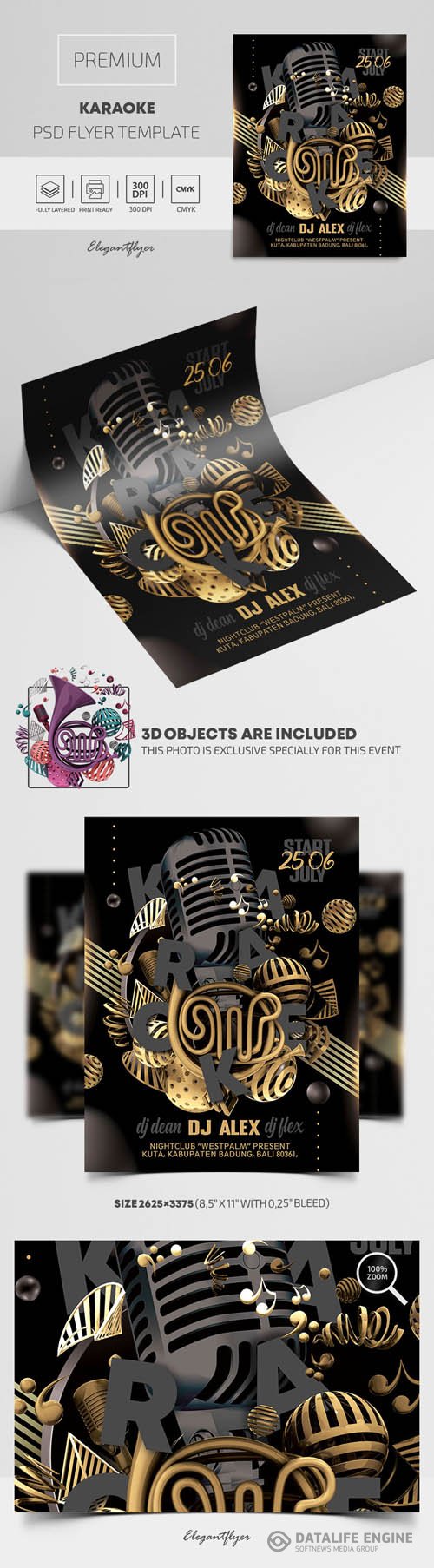 Karaoke Premium PSD Flyer Template