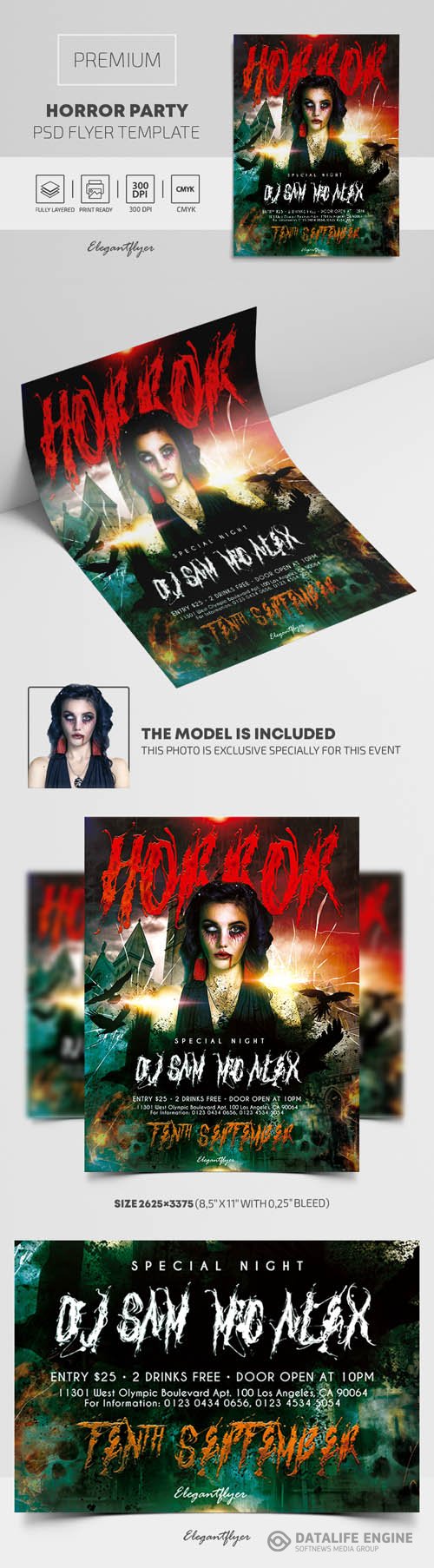 Horror Party Premium PSD Flyer Template