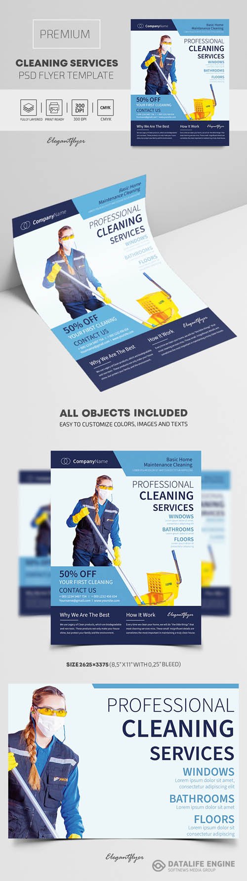 Cleaning Services Premium PSD Flyer Template