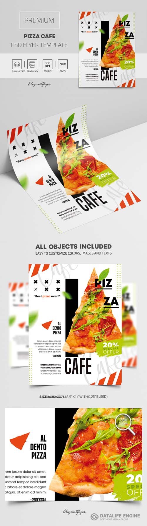 Pizza Cafe  Premium PSD Flyer Template