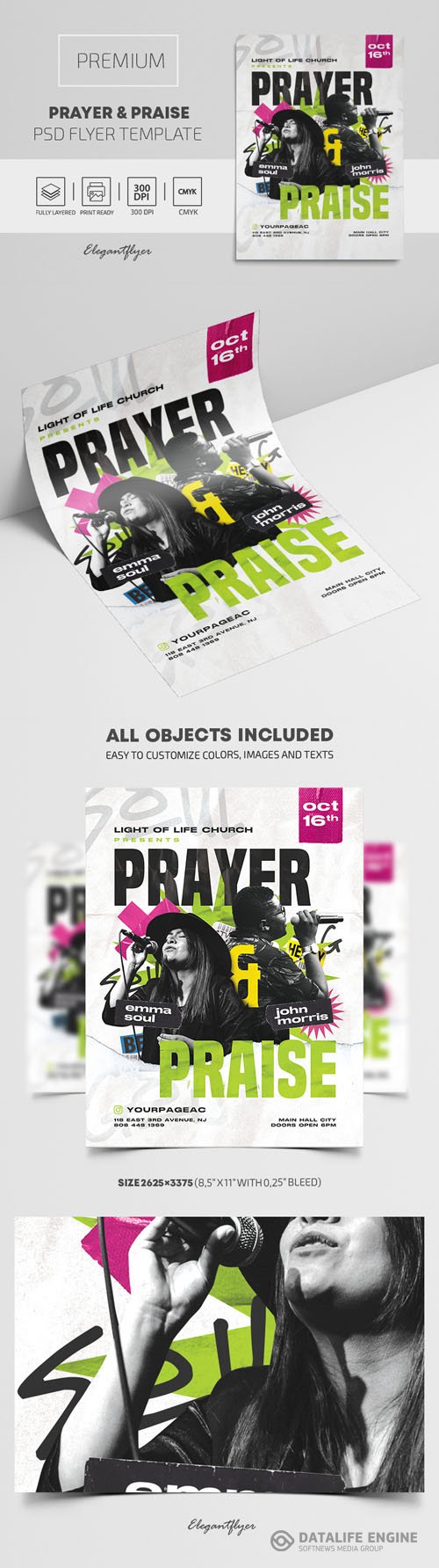 Prayer and Praise Premium PSD Flyer Template