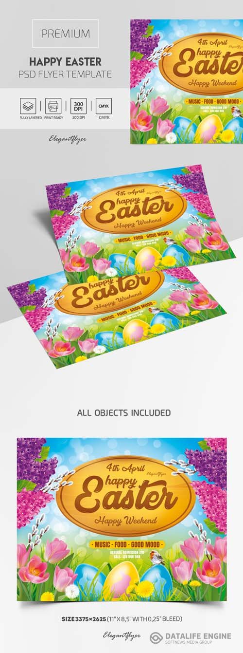 Happy Easter Premium PSD Flyer Template