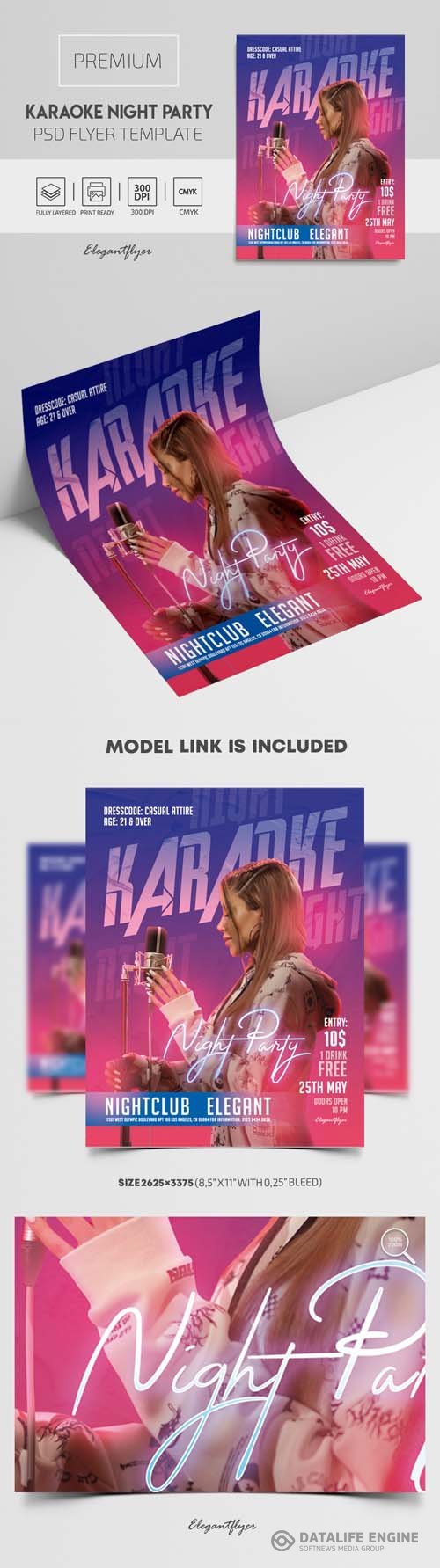 Karaoke Night Party Premium PSD Flyer Template