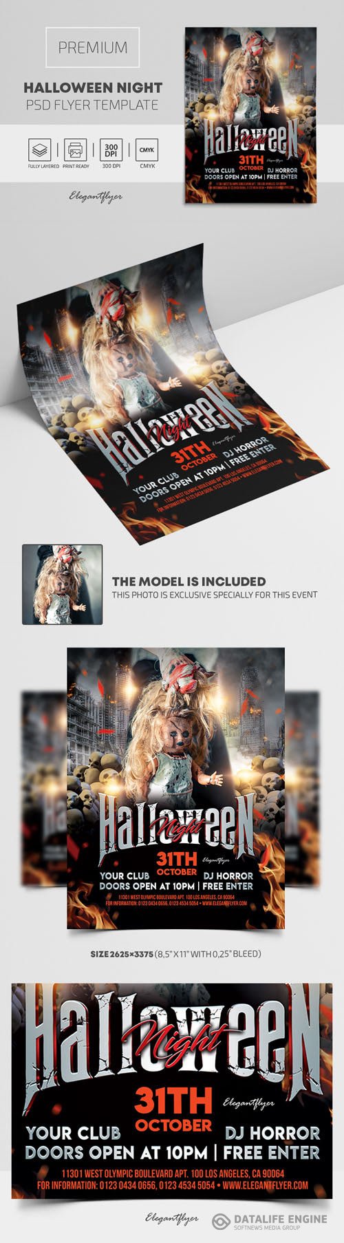 Halloween Night Premium PSD Flyer Template vol 3