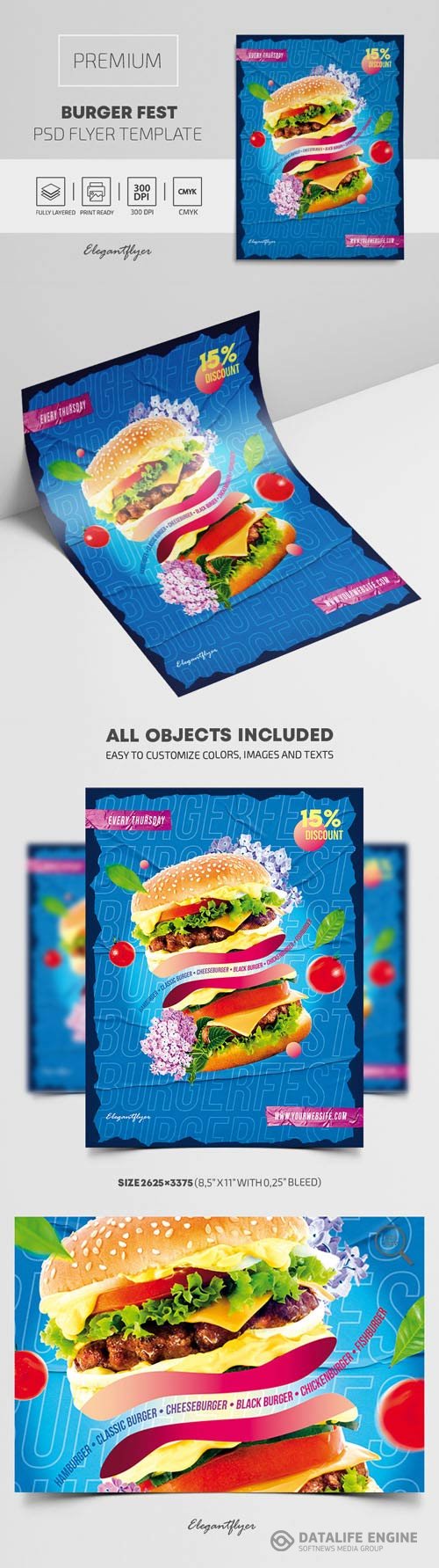 Burger Fest Premium PSD Flyer Template