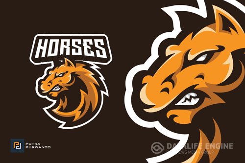 Horse Stallion Mascot Esport Logo Design