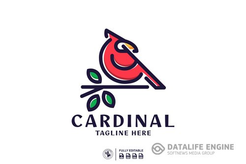 CARDINAL LINE ART LOGO TEMPLATES design templates