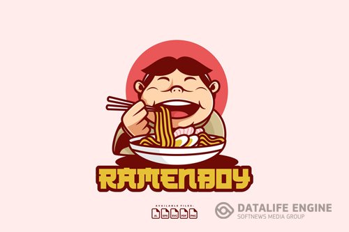 LOGO MASCOT RAMEN BOY design template