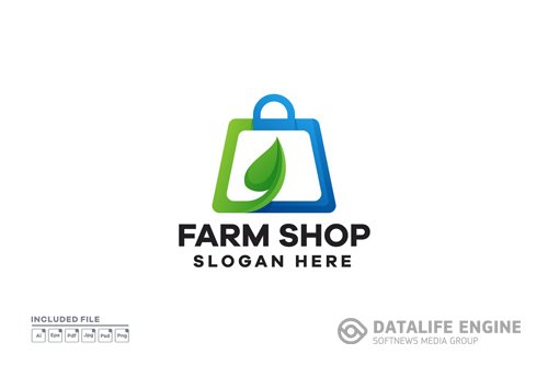 Farm Shop Gradient Logo design template