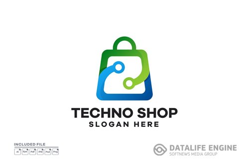 Techno Shop Gradient Logo Design