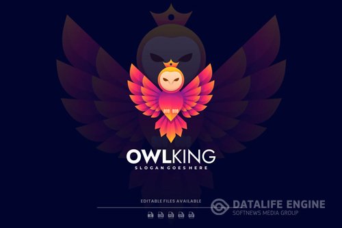 Owl King Gradient Colorful Logo