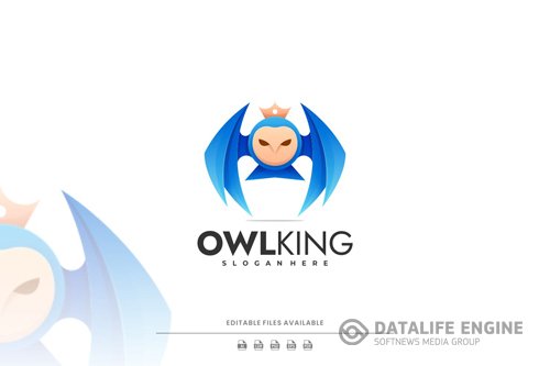 Owl king gradient logo