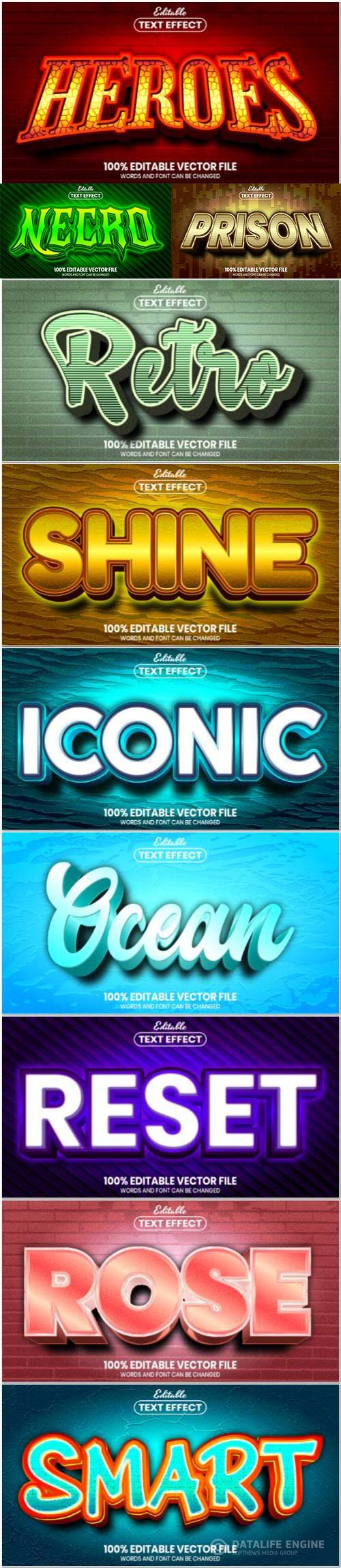 3d text editable style effect vector vol 69