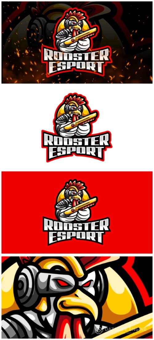 Rooster E-Sport and Sport Logo Template