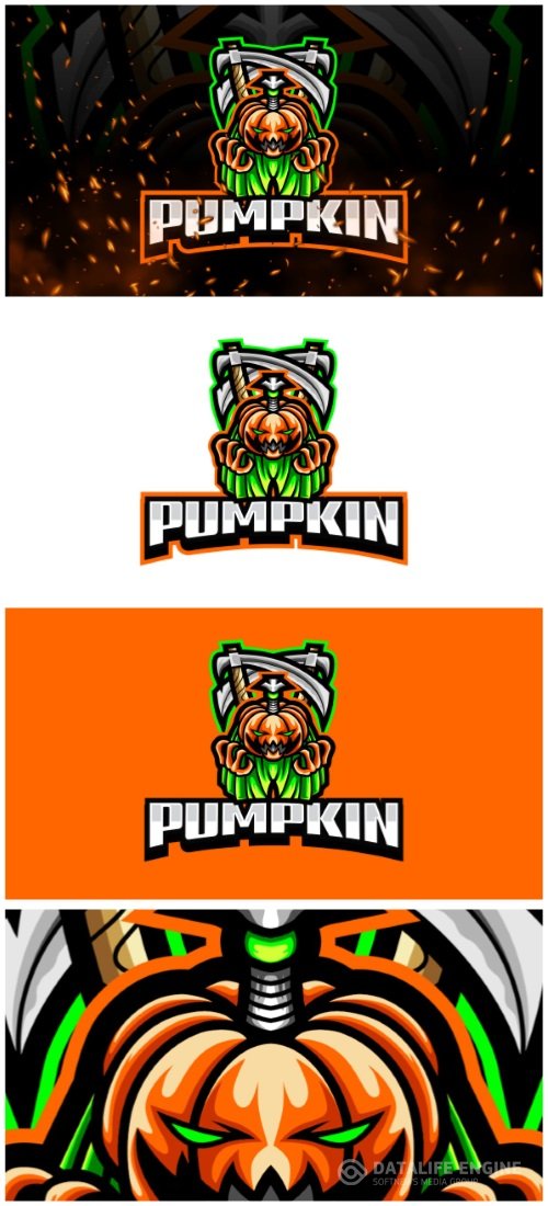 Pumpkin E-Sport and Sport Logo Template