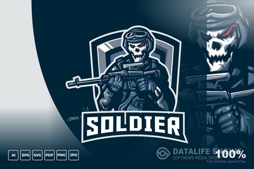 Soldier Mascot Logo