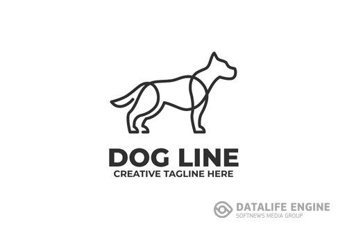 One Line Dog Illustration Logo