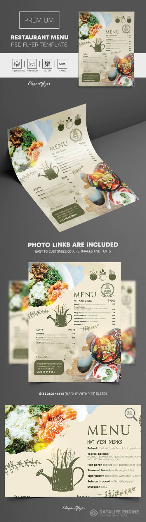 Restaurant Menu Premium PSD Flyer Template