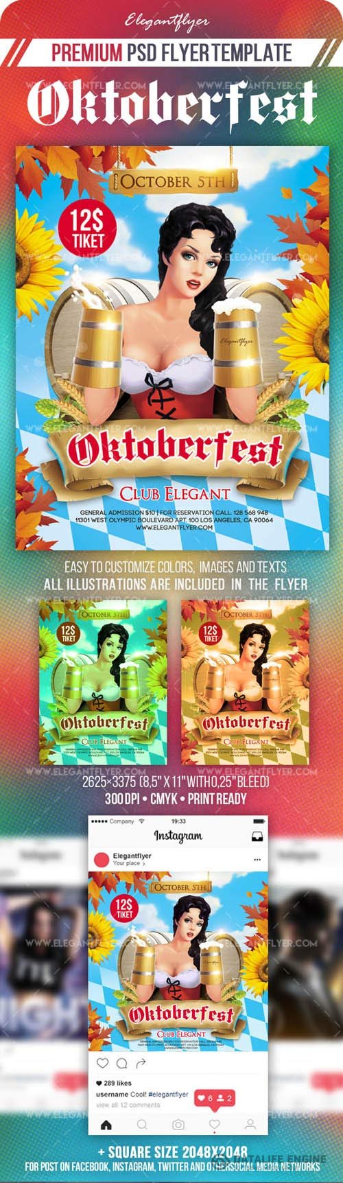 Oktoberfest Flyer PSD Template Instagram template