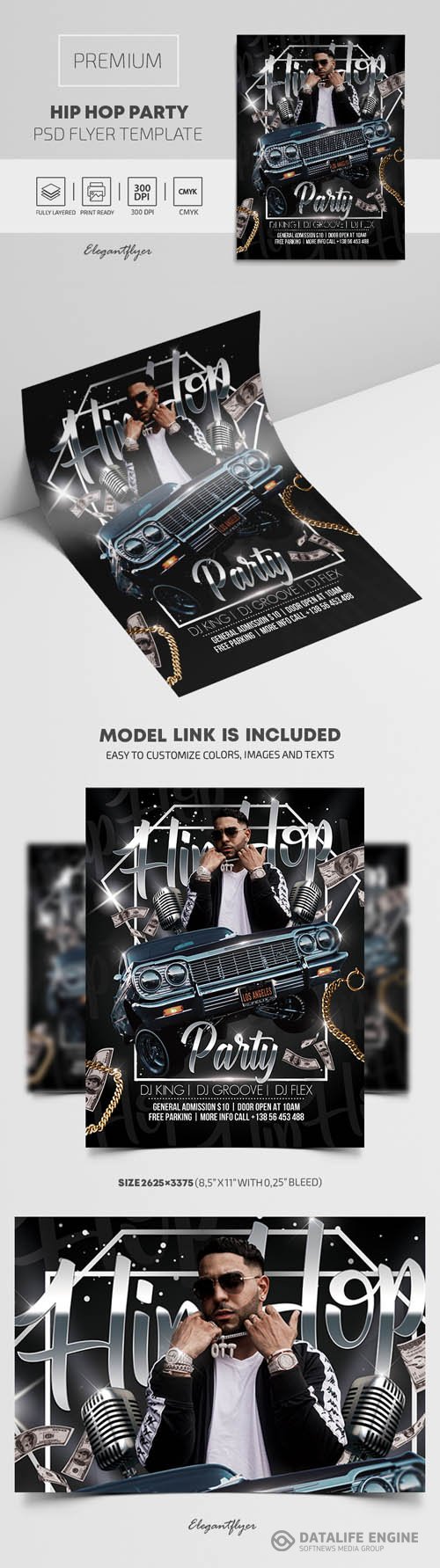 Hip Hop Party Premium PSD Flyer Template