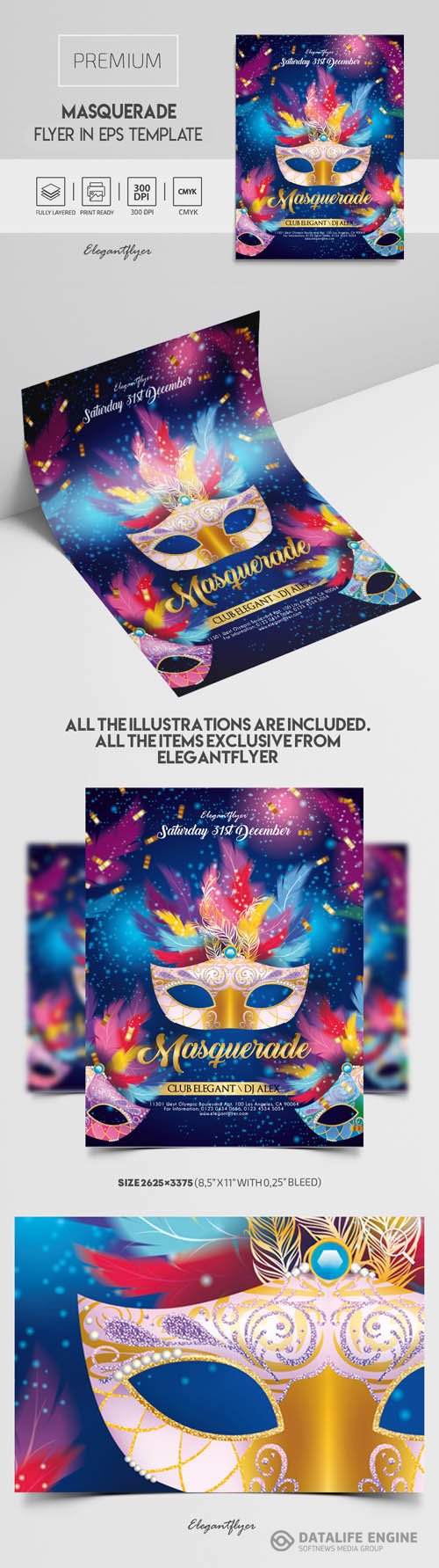 Masquerade Premium Vector Flyer EPS Template