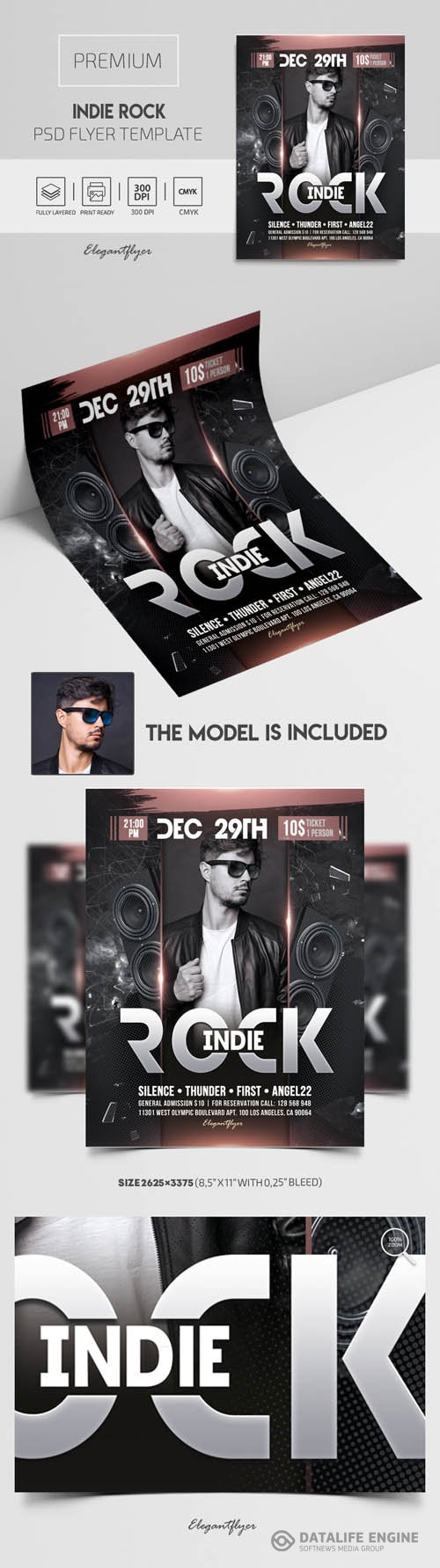 Indie Rock Premium PSD Flyer Template