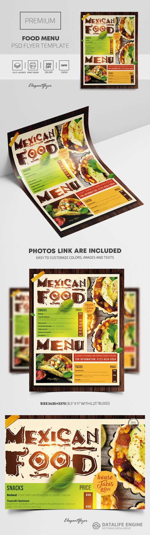 Food Menu Premium PSD Flyer Template